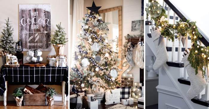 Black and white christmas decor ideas