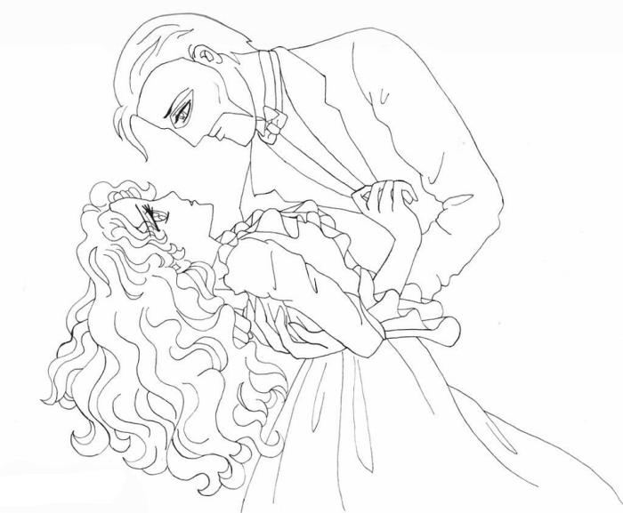 Coloring pages romance anime