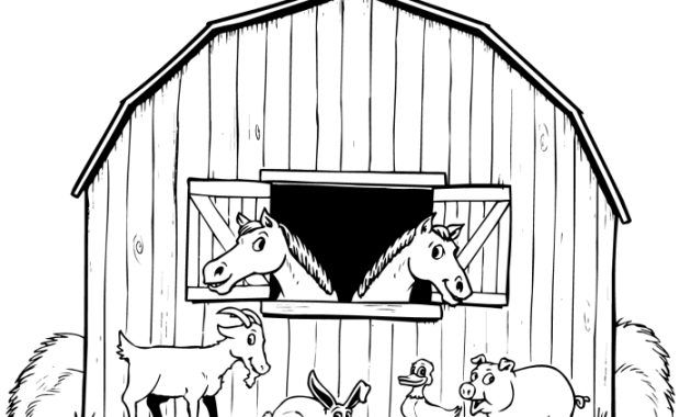 Free Coloring Page Farm Animals Fun for Kids