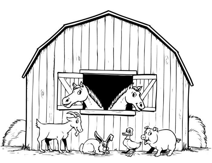 Free coloring page farm animals