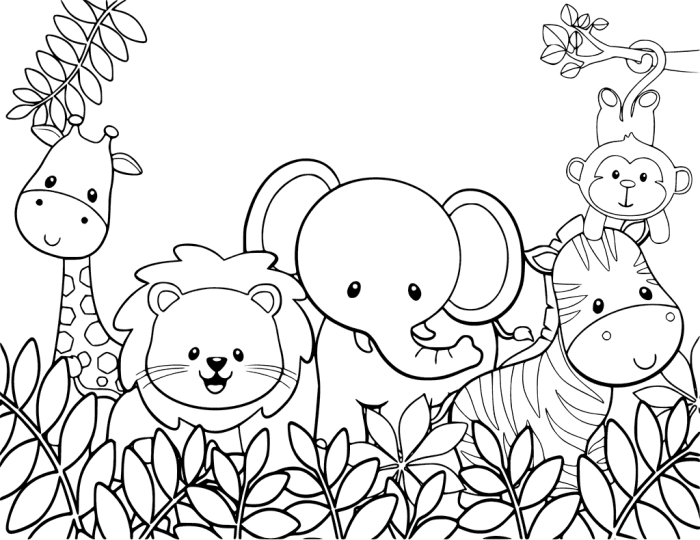 Coloring pictures of animals in natural habitat