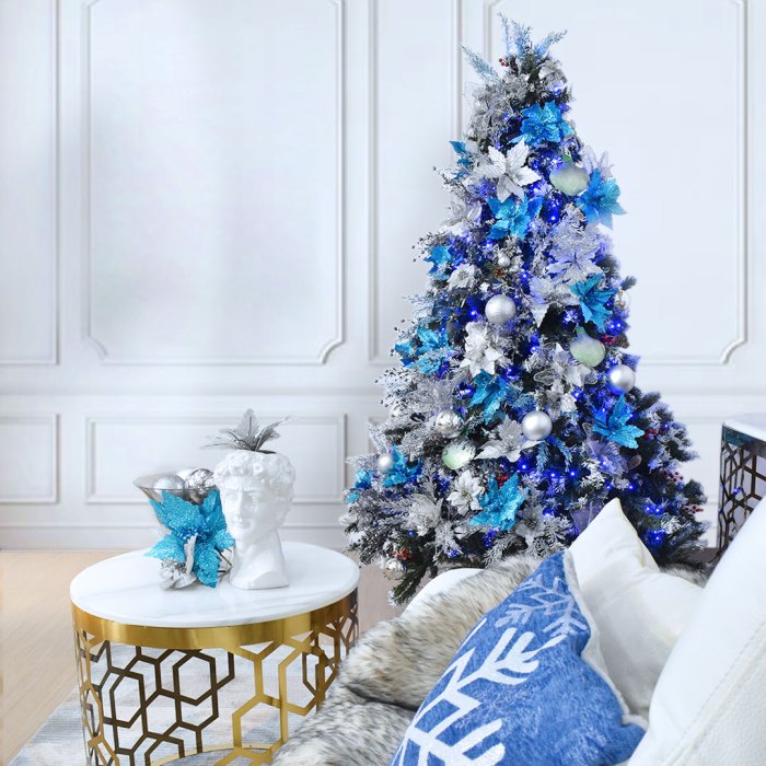 Christmas decor blue and white