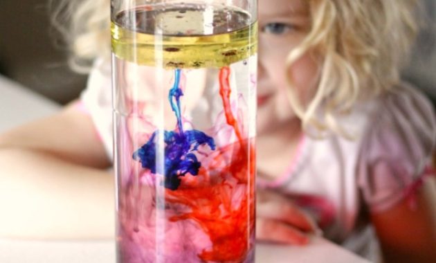 Oil Food Coloring Water Experiment Density Fun!