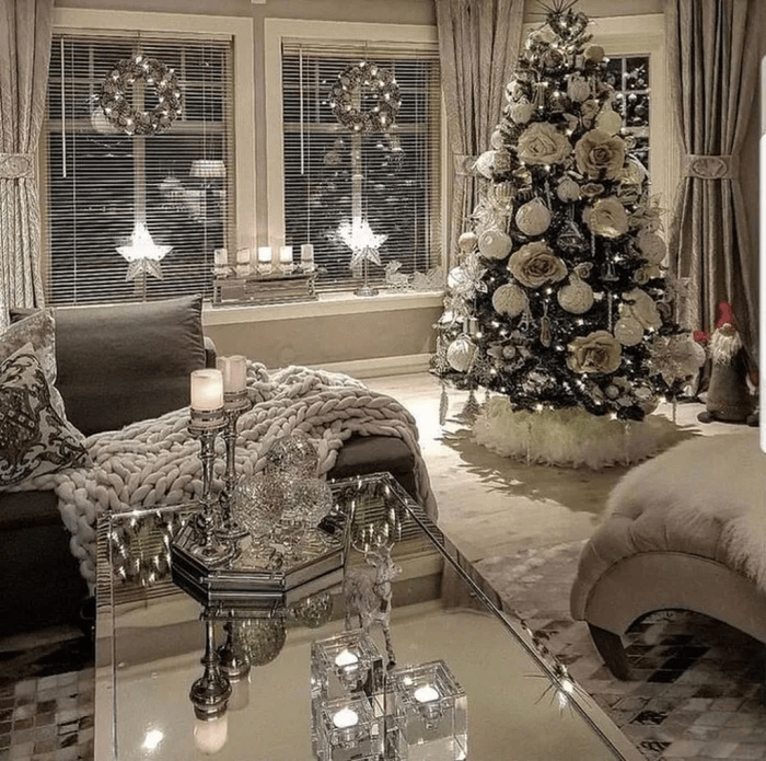 Christmas tree decor white