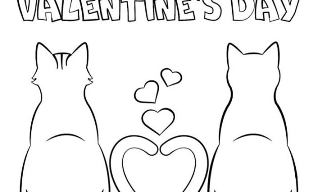 Cute Valentine Coloring Pages with Animals