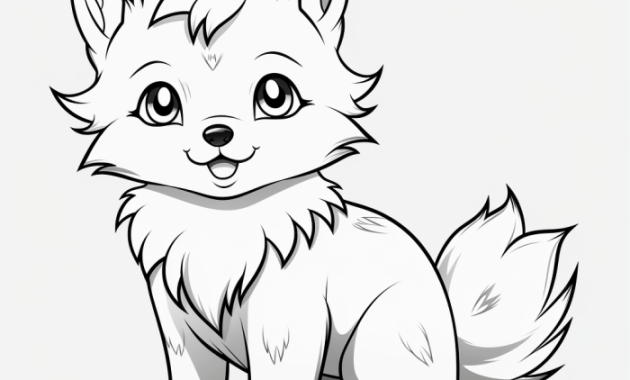 Coloring Pages of Anime Wolves