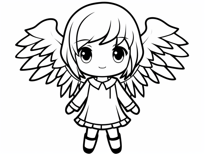 Angel anime coloring pages easy