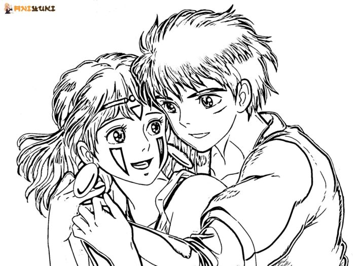 Coloring pages romance anime