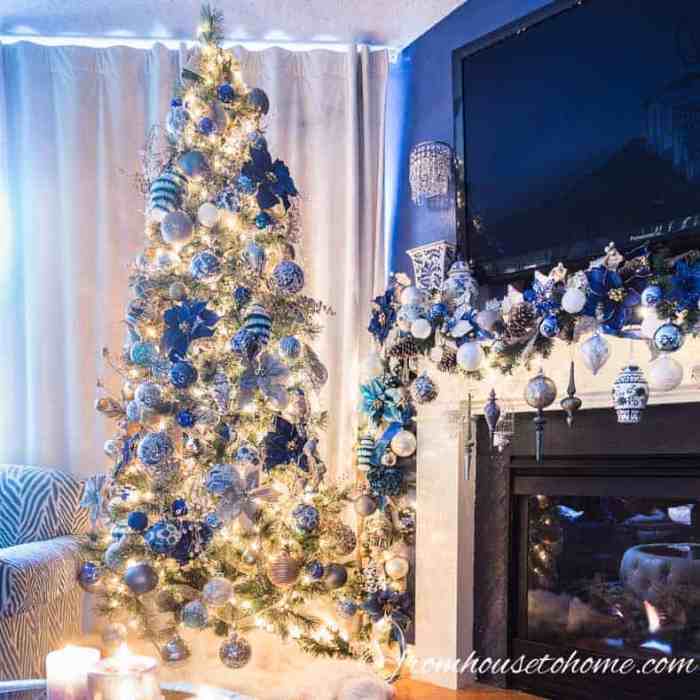 Navy blue christmas decor