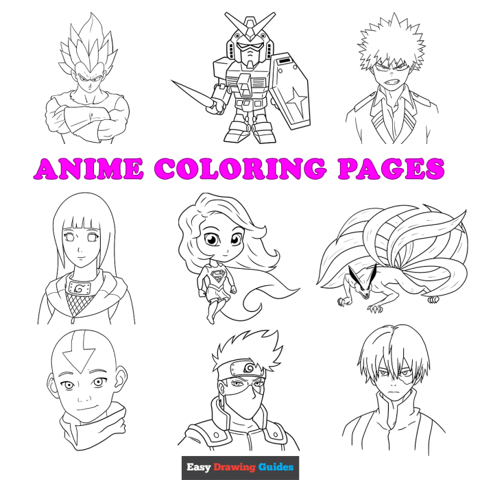 Free printable anime coloring pages for kids