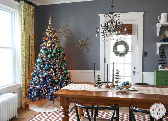 Navy blue christmas decor