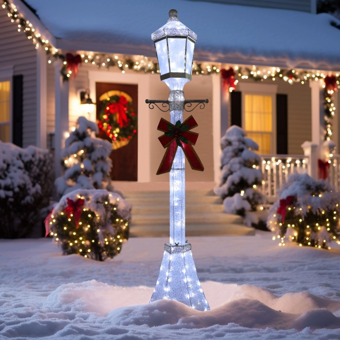 Christmas decor for lamp post