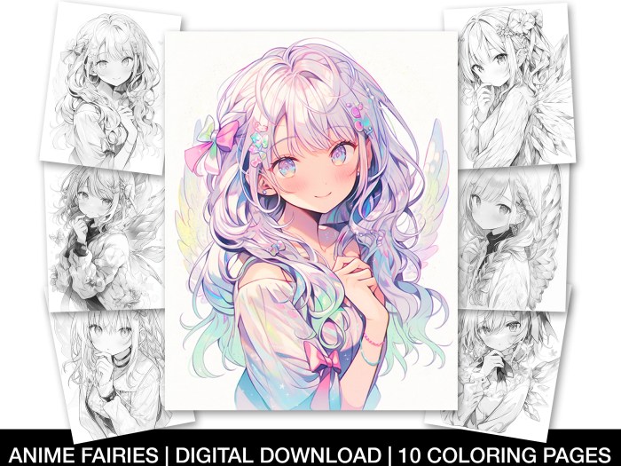 Free coloring pages of anime faries