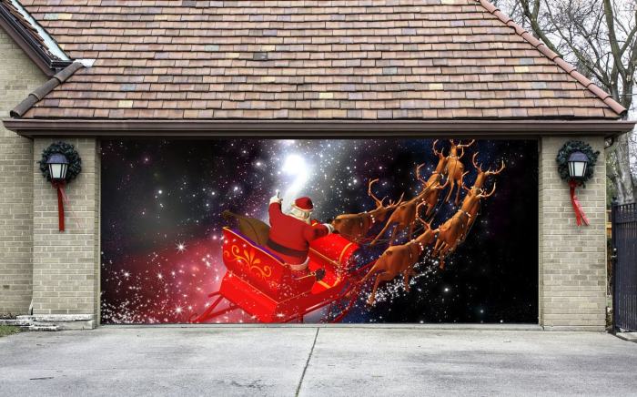 Christmas garage door decor