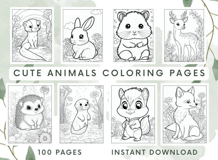 Coloring picturs of cute animals