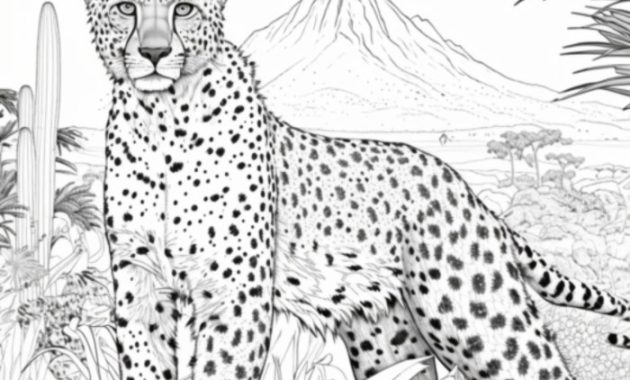 Coloring Sheets Animals Cheetah Wild Fun!