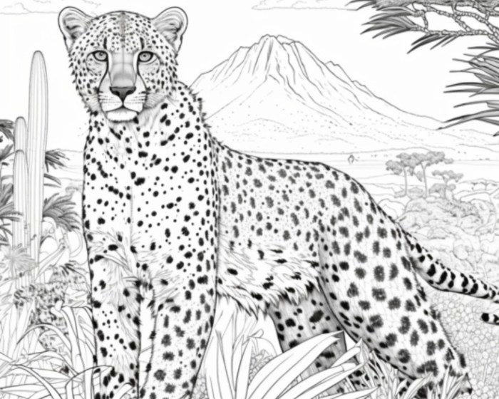 Coloring sheets animals cheetah